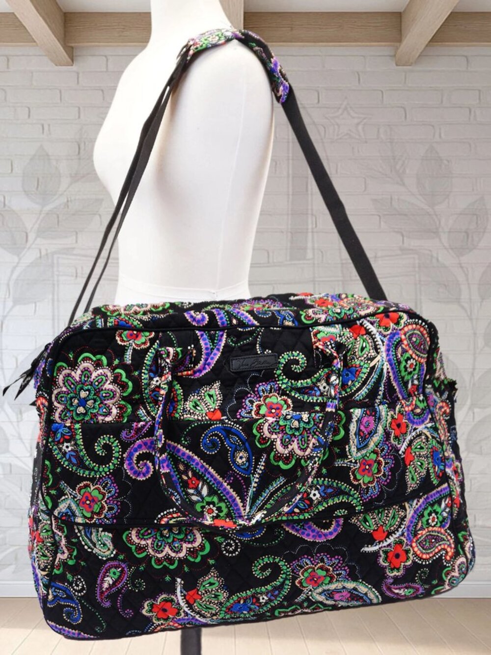 NEW ❤️ vera bradley Kiev Paisley Grand Weekender Duffel Black Green Purple